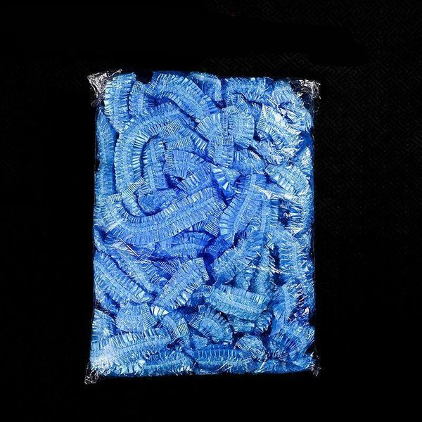 

100 pcs disposable plastic shower cap hat women men waterproof transparent hair spa salon l elastic bathroom products h jlllqm