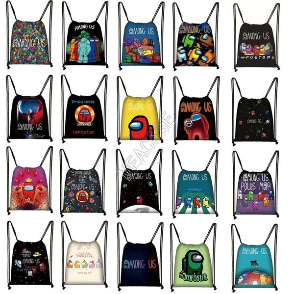 

игра среди нас на us drawstring pocket bag рюкзак студенты мальчик девушки бронирование сумки детские дети мультфильм сумка портативный орга