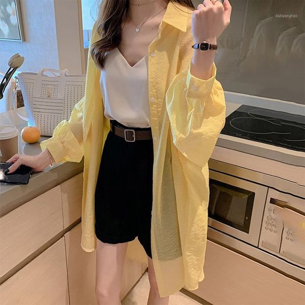 

spring summer yellow women's shirt long sleeve button office lady women shirts plus size 2020 casual single breasted woman 1, White