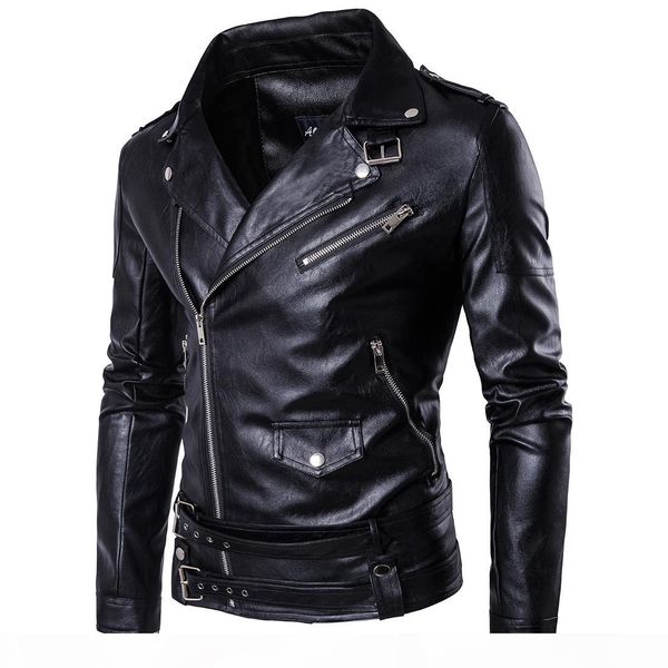 

оптовые - markyi мода мужские искусственные меховые пальто slim fit с длинным рукавом мотоцикл кожаный куртка для мужчин ес размер 5xl импор, Black