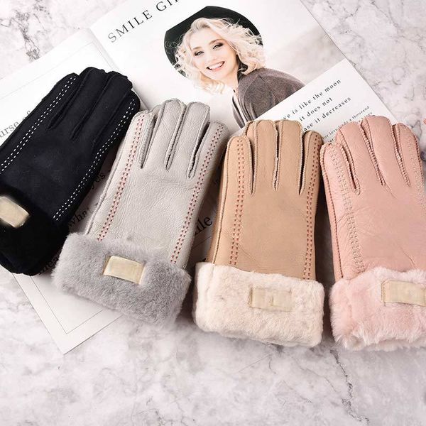 

new winter women leather gloves 10 colors designers gloves handwear ladies ourtdoor warm gloves women glove, Blue;gray
