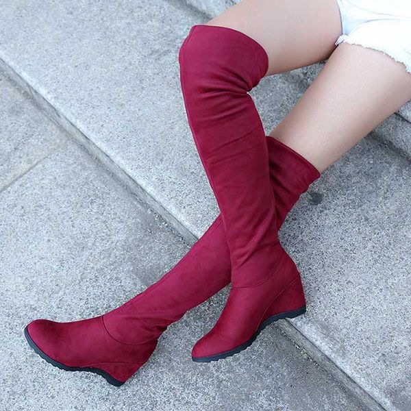 

2020 fashion female winter aututmn thigh high boots rubber platform high heels women over the knee shoes plus size 34-431, Black