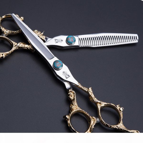 

golden monkey handle shear 6" hairdressing japanese 440c steel hair scissors professional barber knife new arrival
