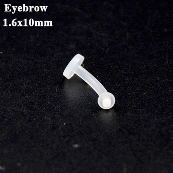 

bog- 1pc bioplast flexible nose lip ring labret earring eyebrow ring belly ring body piercing jewelry q sqckpn, Silver