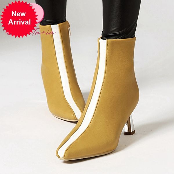 

2021 the new size 34-43 female thick-thick high ankle heels to women's boots concise shoes qho4, Black