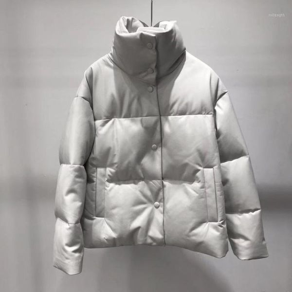 

genuine leather jacket women white duck down jackets sheepskin coat 2020 thick warm coats and jackets women plus size1, Black