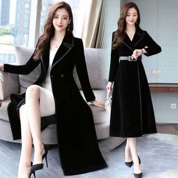 

new style 2020 windbreaker velvet jacket, waistline collection and jacket for women in kzfl, Black;brown