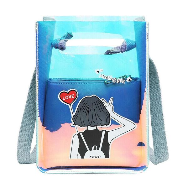 

2019 совершенно новые женщины прозрачный желе сумка пвх ясно crossbody tote дамы симпатичные повседневная сумка messenger bag h wmtqza