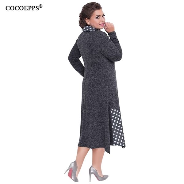 

cocoepps plus size autumn women dresses winter large size loose dress female big size long dress 5xl women casual clothing 201008, White;black