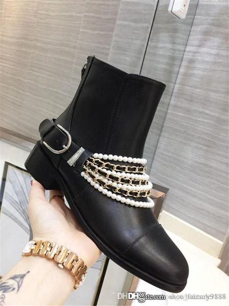 

классический женщины черные кожаные сапоги на высоком каблуке, металлические элементы отделки chain сапоги lady загрузочными пинетки с пряжк, Black