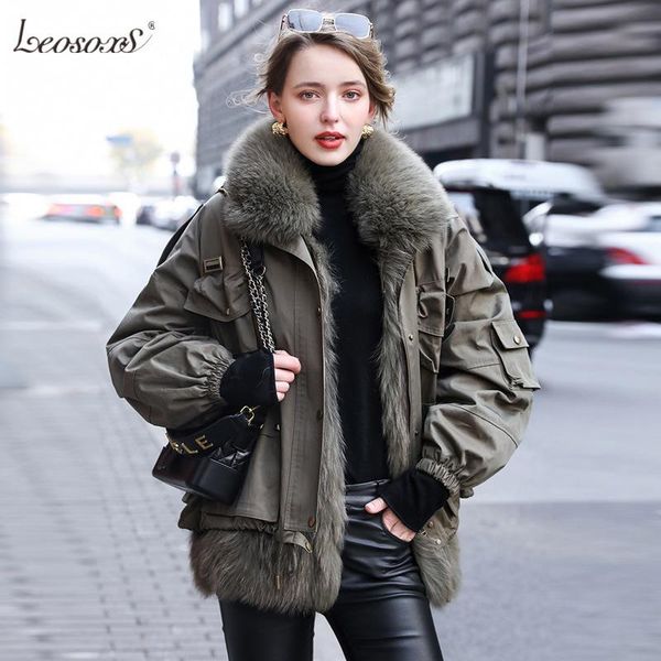 

2020 winter women coats thicken warm fur female jackets with pocket loose overcoats ladies fake fur outwear armygreen/khaki, Black