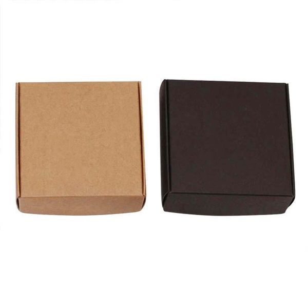 50 100pc Craft Kraft Paper Box Box Caixa de casamento Party Small Gift Candy Jewelry Boxes para armazenamento de sab￣o artesanal HRAP H JLLLKN