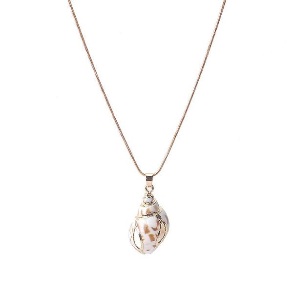 

pendant necklaces europe and america fashion tide street shooting marine wind shell phnom penh conch necklace neck chain for women jewelry, Silver