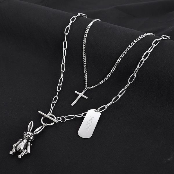 

fashion new titanium steel sweater chain women folded hip-hop wild necklace sale, Silver