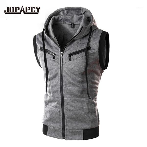

2017 new fashion brand men's sleeveless hoodie cotton casual slim fit hooded vest men street hip hop sweatshirts 3xl mxf00911, Black