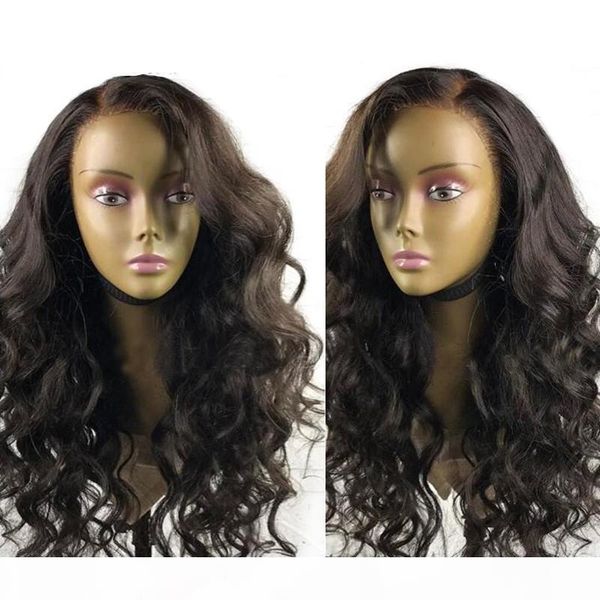 

malaysian human hair wig body wave 360 lace front human hair wigs full density average size 360 lace frontal wig for black women, Black;brown