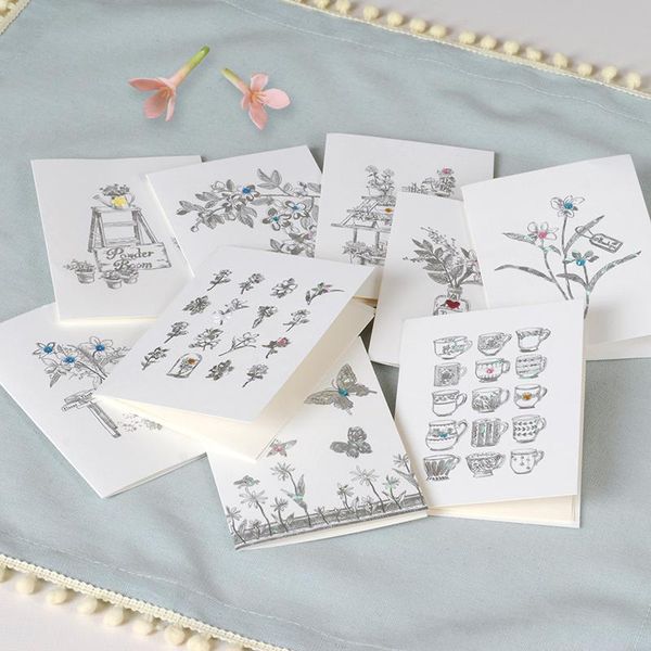 

eno приветствие серебряные цветочные мини поздравительные открытки подарочные карты карты небольшое спасибо карты eno приветствие jllhgl