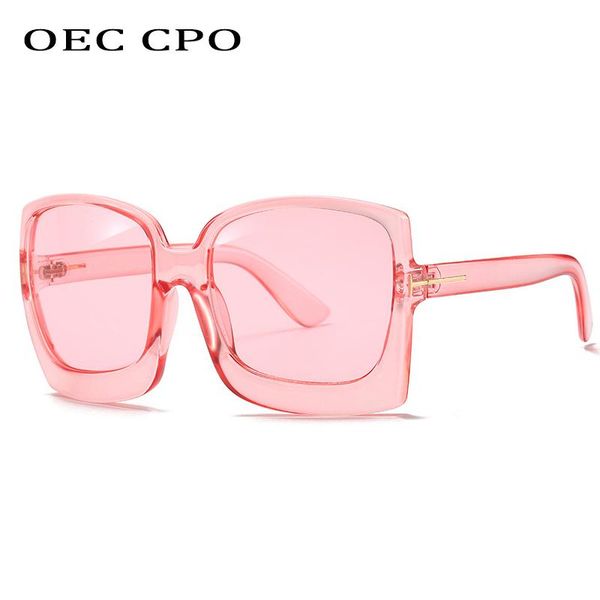 

sunglasses oec cpo square women fashion oversized plastic frame sun glasses female vintage shades trendy uv400, White;black