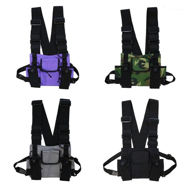 

outdoor bags men women fashion chest rig bag reflective vest streetwear functional harness pack front waist pouch backpack1
