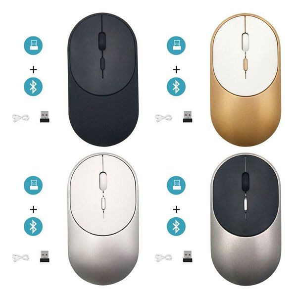 

ultra-thin wireless mouse chargable bluetooth 5.1+2.4g dual mode gaming optical mice for pc computer laptop