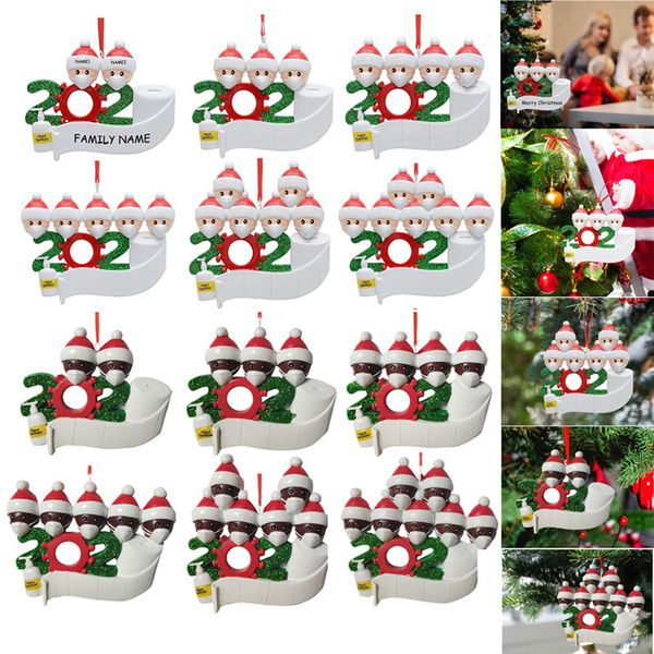 

ornament personalized survivor family 2 3 4 5 6 7 resin decorations masked hand-washed christmas tree hanging pendant dhf2091