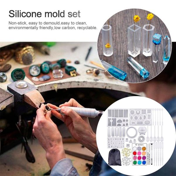 

diy crystal epoxy tools pendant silicone casting molds and tools clay mold pottery mould with storage bag jewelry craft make jllcid