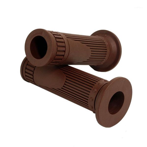 

universal vintage motorcycle handlebar rubber gel hand grips bar end cap plug black1