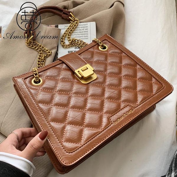 

shoulder bags diamond lattice soft pu leather for women 2021 fashion chain lady crossbody bag designer handbags