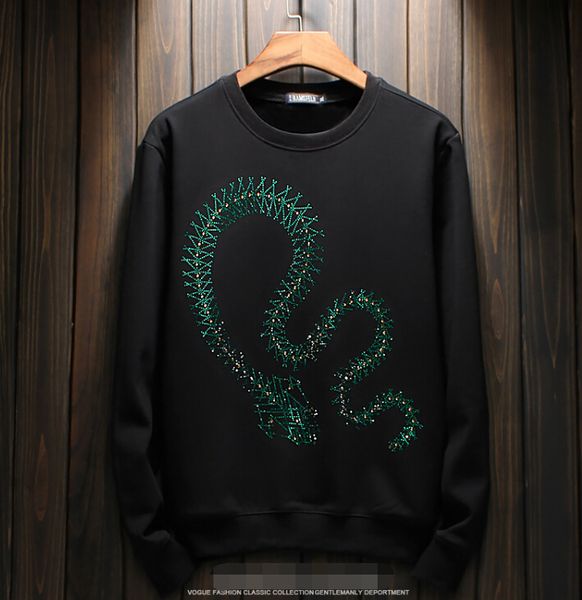 

in a men hoodie design diamonds streatwear coat autumn pullover male asian size hip hop n2ob, Black