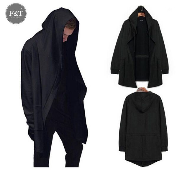

asian size] fashion black cloak hooded men streetwear hip hop long hoodies clothing men outerwear cool sweatshirts tracksuits1