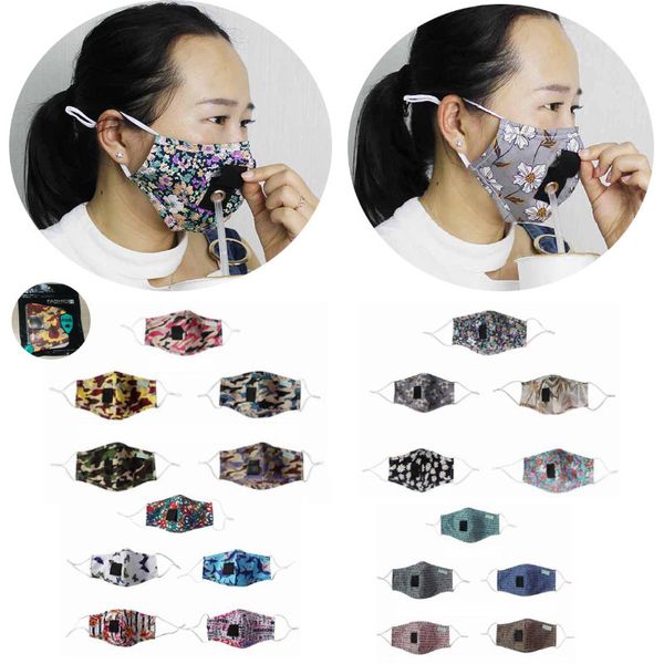 

drinking women men with straw hole and juice water cotton printed floral dustproof designer mouth protective mask camoufb15h