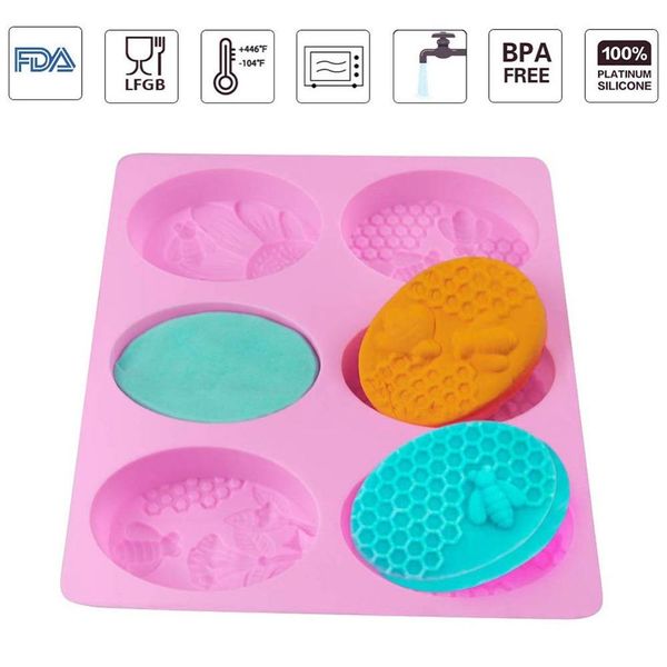 

6 лунок овальные мыльные формы beils forms formed forme formed formed phandmade plunge portable уникальное мыло изготовление инструменты быс