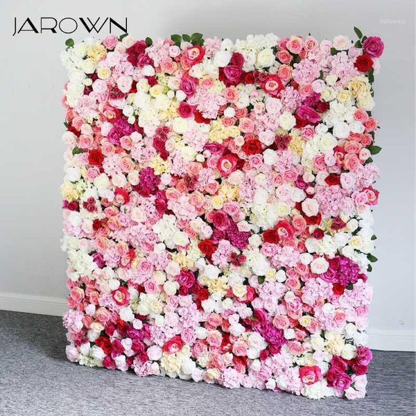 

jarown 60x40cm artificial silk rose flower wall wedding background decoration hydrangea flower row home party decorative1