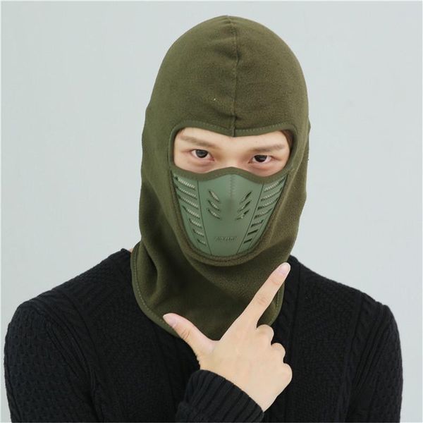 

bike face mask outdoor winter warm bicycle bike climbing skiing windproof carbon filter thermal fleece balaclava head protector, Black