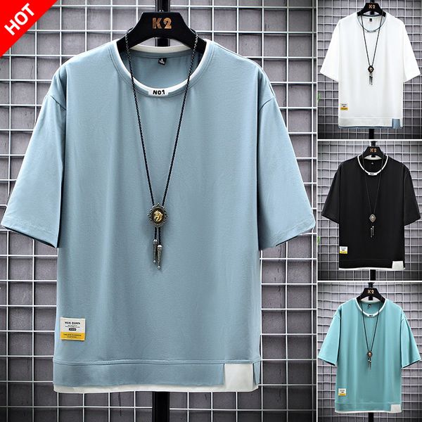

basic summer printed white tshirt for men funny cotton tee shirt homme half sleeve black tees 3xl kg-516, White;black