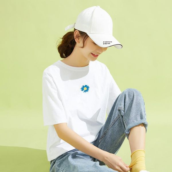 

2020 new basic cotton t shirt women summer new solid tees 5 color casual tshirt, White