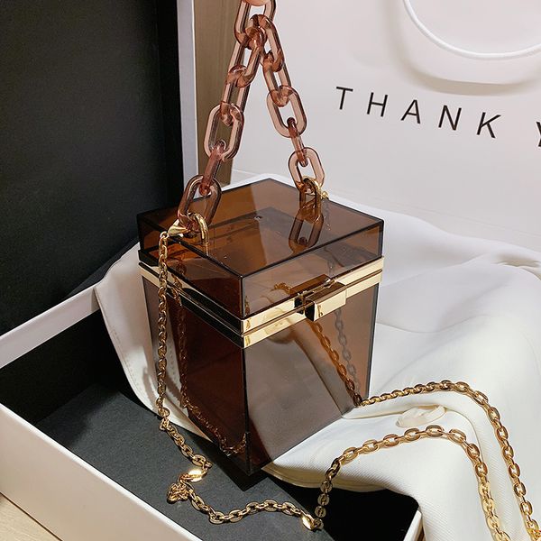 

внешняя торговля 2020 жидкая прозрачная пластиковая цепь box box сумка цепной доставки индивидуальный оптовый европейский и американский сти