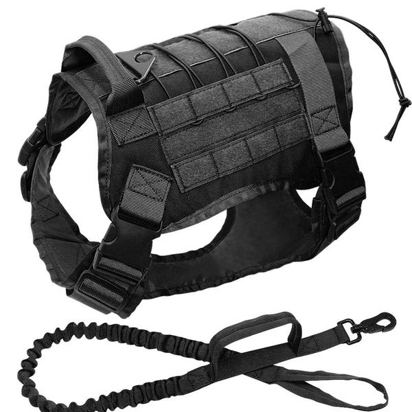 

military tactical dog harness k9 working dog vest nylon bungee leash lead training running for medium large dogs german bbyttg