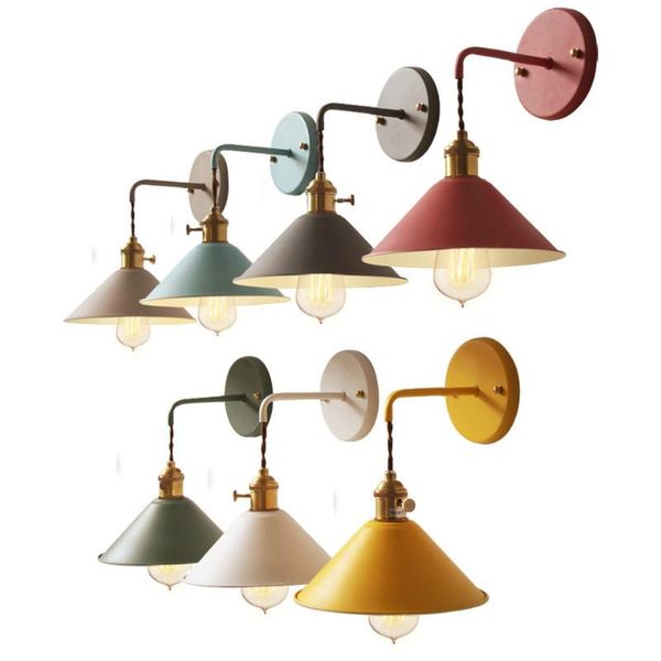 

wall lamp yuenslighting macaron color loft style indoor modern led sconce iron bedside lights for dining bedroom corridor