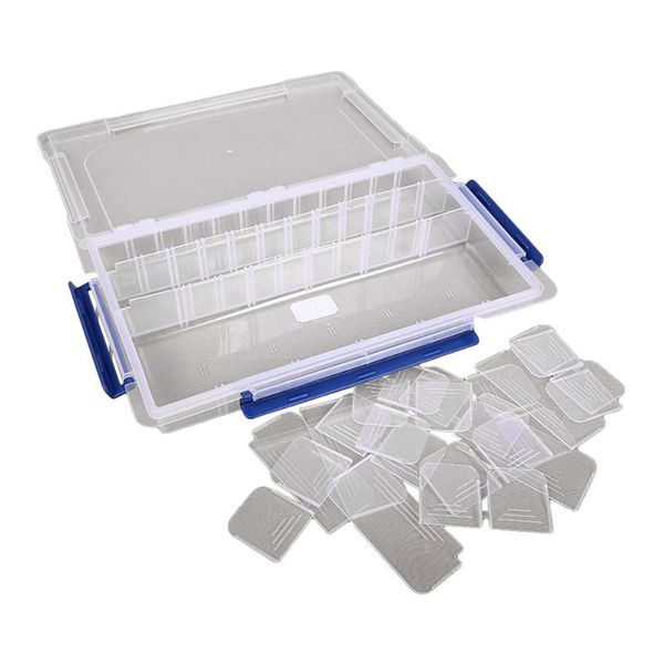

storage bottles & jars 1pc plastic deskbox 28 slots portable 3 buckle case organizer