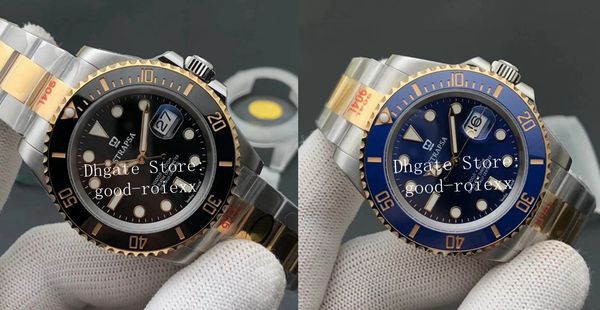 

41mm mens black blue cerachrom ceramic v11 version automatic cal.3235 watch 904l steel gold perpetual dive men 126613 eta noobf n watches, Slivery;brown