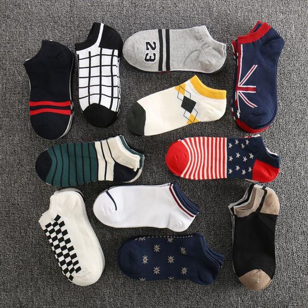 

multi-style men's cotton low-cut short tube socks1, Black