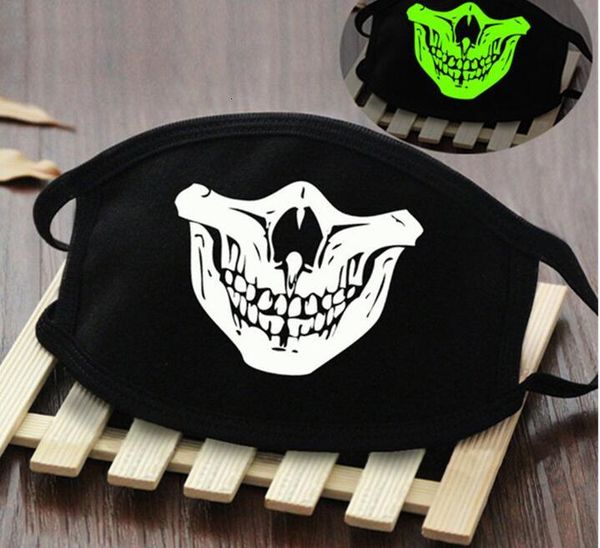 

punk black funny teeth cartoon luminous face ghost skull anti- dust winter cubre bocas hombre cotton mouth mask