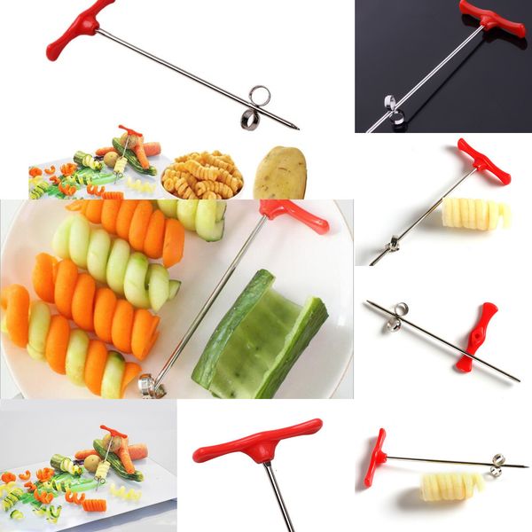 

pp slicer plastic screw manual steel and wire potato carrot cucumber vegetables spiral knife carving tool