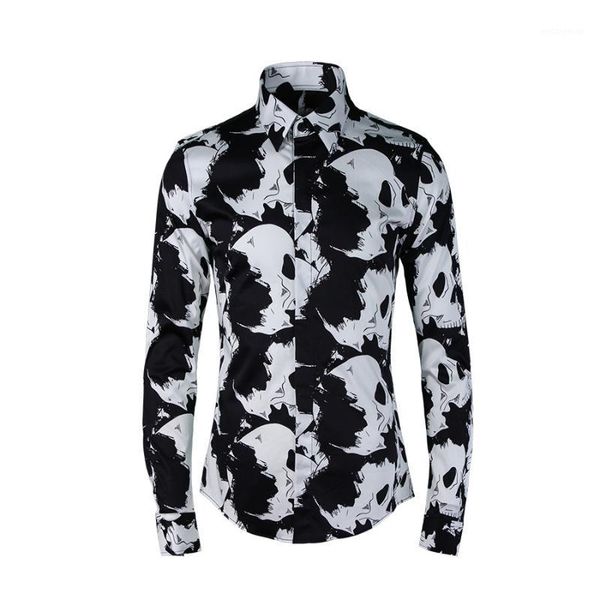 

mens long sleeve luxury gold floral print dress shirt1, White;black