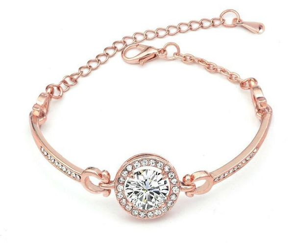 

women rhinestone diamonds bracelet chains fashion charm pendant bracelets jewelry valentine 's day gift for girlfriend hot, Golden;silver