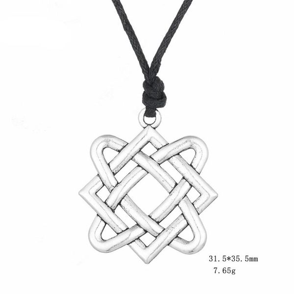 

pendant necklaces 10pcs viking men's fashion amulet statement necklace men russian square star choker vintage talisman, Silver