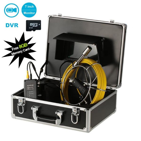 

23mm waterproof pipe sewer chimney inspection camera with video recorder function 20m cable drain pipeline industrial endoscope