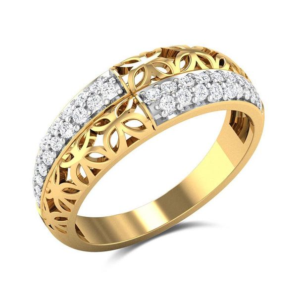 

huitan creative ring band two--tone fashion anniversary ring for women with bright stone new year's gift for friend, Slivery;golden