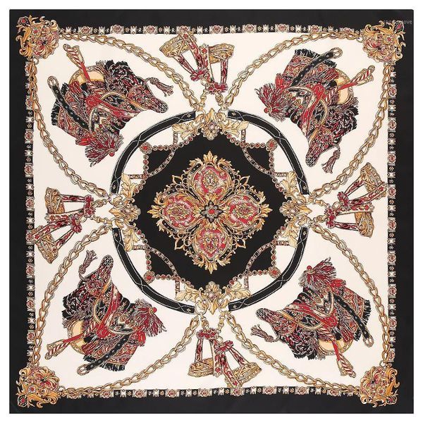 

scarves 100% twill silk women scarf europe design foulard 130*130cm french chain print square fashion shawls wraps1, Blue;gray